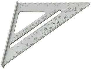 VTH Double Side Scale Aluminium Alloy Metric Inch Triangle Measurement Hand Tool Ruler
