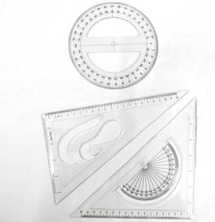 Simrah SET SQUARE & CIRCLE 360 DEGREE COMBO Ruler
