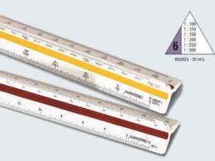 LINOGRAPH Plastic Triangular Scale Ruler 3 Sides for Architect Engineers Measuring Ruler