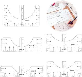 gustave 8PCS Tshirt Ruler Guide for Vinyl Alignment and Center Designs PVC Template Ruler