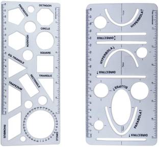 First Click Parabola (Inch)7.7 X 3.8 And Shapes Stencil Size (Inch)9.2 X 3.8 Set of 2 pcs Ruler