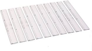 FRKB Transparent Plastic Ruler,12 Inch Standard/Metric Rulers Measuring Tool 10Pc Ruler