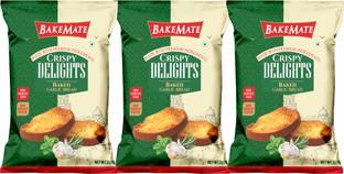 BAKEMATE Crispy Delights Baked Garlic Bread Made With Premium Ingredients 600g Garlic flavored Garlic Rusk