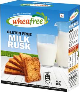 wheafree Milk Rusk - Gluten Free (Non-Veg) Pack of 2 - 300g each Sweet flavored Milk Rusk