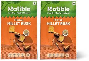 Natible Millet Rusk, Healthy Diet Toast | No Maida and Sugar | No Preservatives Millet Rusk flavored Milk Rusk