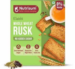 nutrisum Whole Wheat Rusk - No Added Sugar- Elaichi NA flavored Wheat Rusk