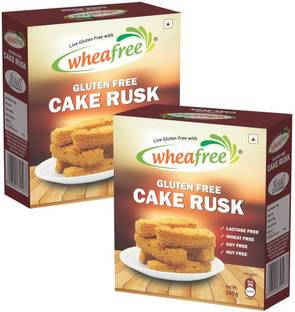 wheafree Cake Rusk - Gluten Free (Non-Veg) - Pack of 2 (300g each) Sweet flavored Cake Rusk