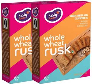 Early Foods Pack of 2 - Whole Wheat Rusk, Wheat flavored Wheat Rusk