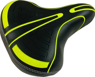 ShreNik Bicycle Saddle Cycle Seat Wide Suspension PU Form Mountain Bikes Black-Green Saddle