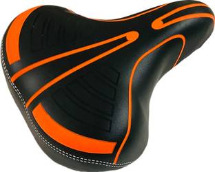 ShreNik Bicycle Saddle Cycle Seat Wide Suspension PU Form Mountain Bikes Black-Orange Saddle