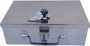 GINOSET Storage Box Home, Office, Hotel, Bank Size-9 Inch with Lock & 2 key Safe Locker