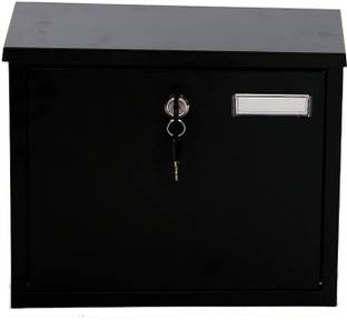 Indian Decor 298811 Metal Letter/Mail/Post/Suggestion Box (Black) Safe Locker