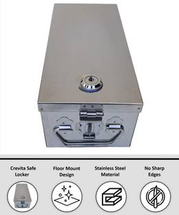 Crevita Stainless Steel Locker Boxes,Jewellery Boxes, Check book Box 8 Inch Safe Locker