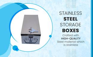GINOSET Stainless Steel Locker Boxes,Jewellery Boxes, Check book Box 12 Inch Safe Locker