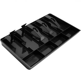 Betlex ABS Plastic Cash Drawer Organizer Tray, cashier drawer box with coin slot, bill Safe Locker