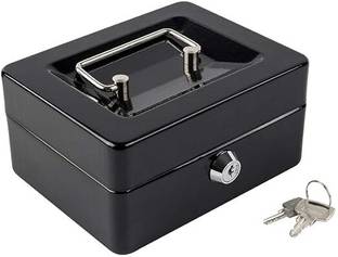Betlex Cash Box with Money Tray,Small Safe Lock Box with Key,Cash Drawer Safe Locker