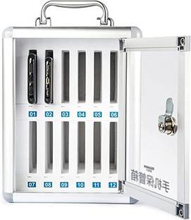 Bellveen Phone Locker 12 Slots Metal Storage Box with Lock H10.83xW8.27xL7.48cm) Safe Locker