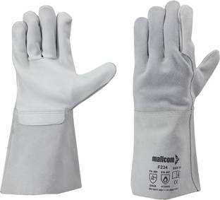 Mallcom F234 Natural grain Welder Safety Gloves (Pack of 1) Leather  Safety Gloves