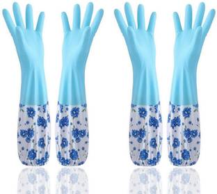 RBGIIT 14''Elbow Length Industrial Kitchen Cement Worker Women Men Waterproof Reuse B2 Rubber  Safety Gloves