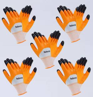 PulGos 5 PAIR_A Cut Resistant Protection with Rubber Grade Wet and Dry. Glove Nitrile  Safety Gloves