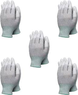 DISHIVA 5 Pairs Anti-Static ESD Gloves for PC Building, Computer Installation & Repair, Nylon  Safety Gloves