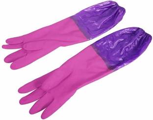 MAAUVTOR Long Elbow Length Gloves Waterproof Dish Washing Reusable Household Kitchen Rubber  Safety Gloves