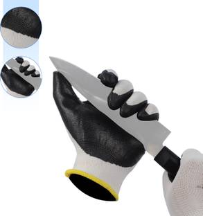 Robustt Industrial Anti-Cut Safety Gloves(Front Coated)for Finger and Hand Protection Nitrile  Safety Gloves