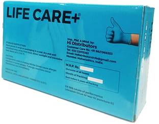 Mumbai Tattoo LIFE CARE+ BLUE GLOVES Blue Box (Mediuma ,Pack Of 100 ) Rubber  Safety Gloves