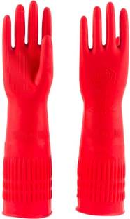 NARV Long Elbow Length Grey Working Painting Gardening Pet Care Reusable Household G5 Rubber  Safety Gloves