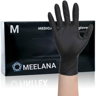 meelana Powder Free Nitrile Gloves For Multiple Purpose Use Nitrile  Safety Gloves
