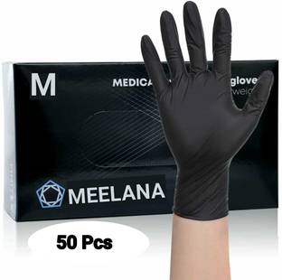 meelana Powder Free Nitrile Gloves For Multiple Purpose Use Nitrile  Safety Gloves