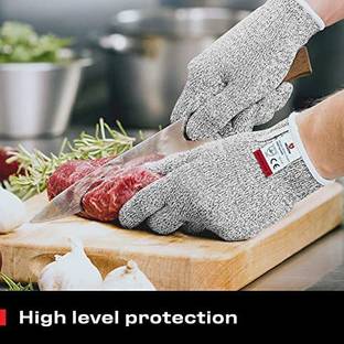 FreshDcart Anti Cutting Cut Resistant Hand Safety Gloves Cut-Proof Level 5 Protection Synthetic  Safety Gloves