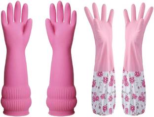 RBGIIT 14" Elbow Length Reusable Washable Chemical Resistant Protective Work HeavyRN_18 Rubber  Safety Gloves