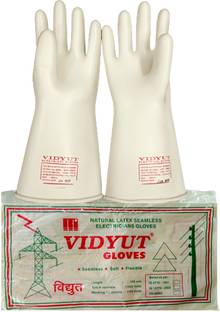 vidyut ELECTRICAL SAFETY HAND GLOVES 11 KVA PACK OF 1 PAIR Rubber  Safety Gloves