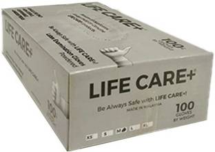 Mumbai Tattoo LIFE CARE+ WHITE GLOVES White Box ( Size Small ,Pack Of 100 ) Rubber  Safety Gloves