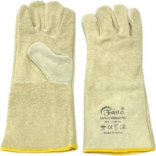 STYLERA 1 Pair Heavy Duty Leather Welding Hand Gloves Protective Durable Heat Resistant Leather  Safety Gloves