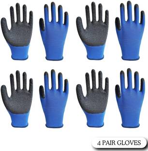 tick mark 4PAIR Premium Hand Work Glove Seamless Smooth Grip for Cut Resistant Heavy Duty Nylon  Safety Gloves