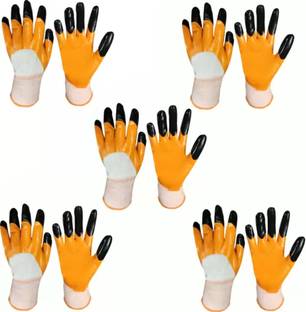 SS & WW TIGER PALM COATED GLOVES PACK OF 5 PAIR Nitrile  Safety Gloves