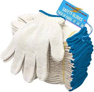 Donizard 100% Cotton Knitted Safety Hand Protection Work Gloves for Mechanic Gardening Polyester  Safety Gloves