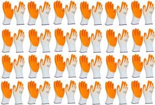 starkyte Nylon Orange Safety Industrial Work Hand Gloves Wet and Dry Glove Set