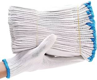 STYLERA Soft Cotton Knitted Winter Normal Safety Hand Work Gloves Reusable Washable Synthetic  Safety Gloves
