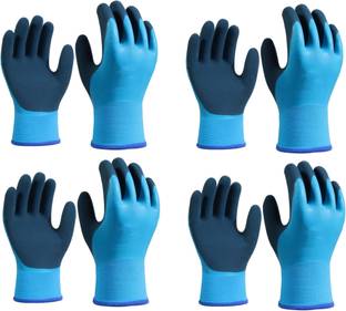 Masox Store Heavy Duty Reusable Full Nitrile Coated Work Safety Gloves for Gardening Work Wet and Dry Disposable Glove Set