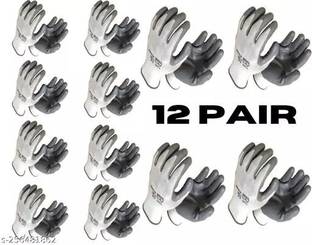 TASHKURST 12 Pair Anti Cutting Cut Resistant Hand Safety Gloves Rubber  Safety Gloves