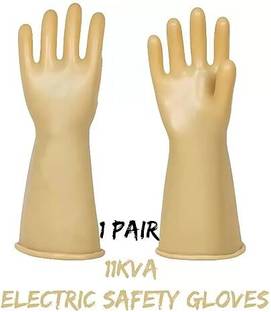 7SHIELD Vidyut 11 KVA Electric Shock Proof industrial Safety Gloves (1 Pair) Latex  Safety Gloves