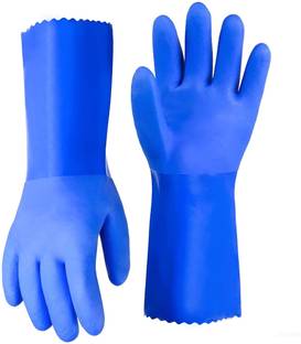 Donizard 14 Inch PVC Chemical Resistant Glove for Acid Alkali and Oil Protection Non-Slip Rubber  Safety Gloves