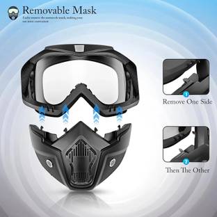 PRAGATI URZA FACE MASK NEW FOR BIKE HELMET AC With Soft Foam Padded Detachable Mouth Filter For cycling Bike Off Road Racing Blowtorch  Safety Goggle