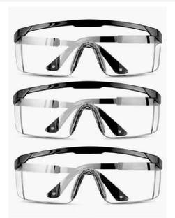 Quantum Retail Eye Protection Safety Goggles Glasses Anti-Droplets Protective Eyeglass with Clear Polycarbonate Lens for Power Tool, Welding, Laboratory, Wood-working, Medical Lab, Driving, Laboratory Safety Goggle (Free-size) (QR2 Pack of 3) Power Tool, Welding, Laboratory, Blowtorch, Wood-working  Safety Goggle