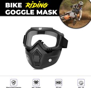 MIKANIX Goggle Full Face Mask Anti Scratch UV Protection Eyewear & Face Shield With Soft Foam Padded Detachable Mouth Filter For cycling Bike Off Road Racing Blowtorch  Safety Goggle