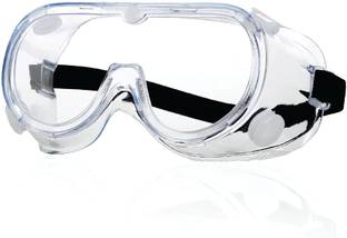 Robustt Safety Goggles for Chemical Protection | Adjustable Strap | Minimum Lens Fogging | Pack of 1 | Transparent Laboratory  Safety Goggle