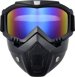 Gentle e kart Motorcycle Goggle Mask For Bikers Day Night Vision Anti Scratch UV Protective Resistant Wind & Dust Proof With Detachable Helmet Use Men And Women (Rainbow) Blowtorch  Safety Goggle